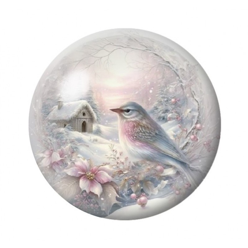 Cabochon en Verre Illustré Noël 12 à 25mm