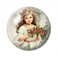 Cabochon en Verre Illustré Noël 12 à 25mm pour la création de bijoux fantaisie - DIY