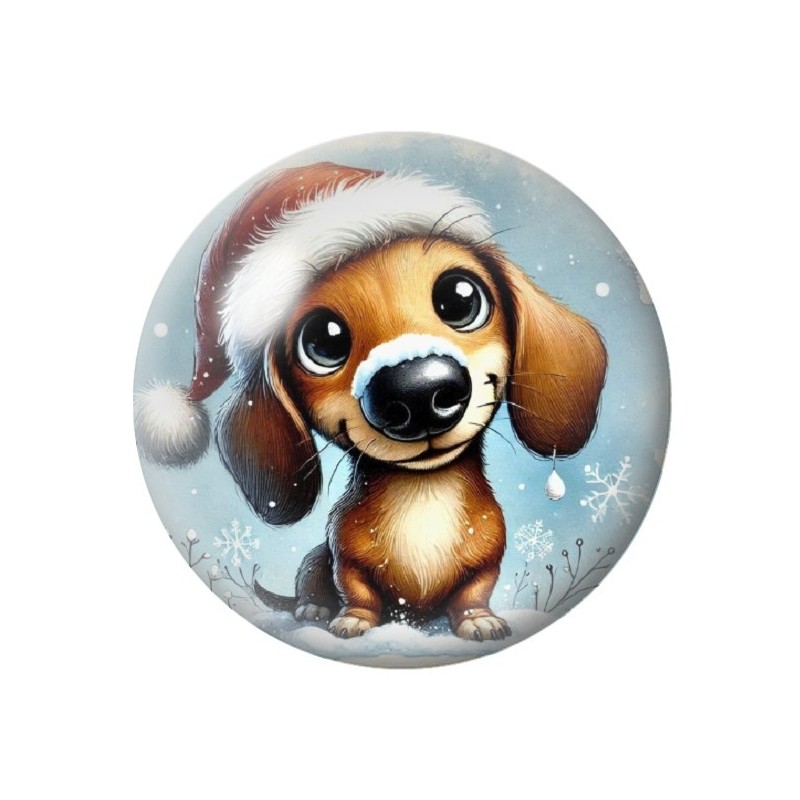 Cabochon en Verre Illustré Noël 12 à 25mm