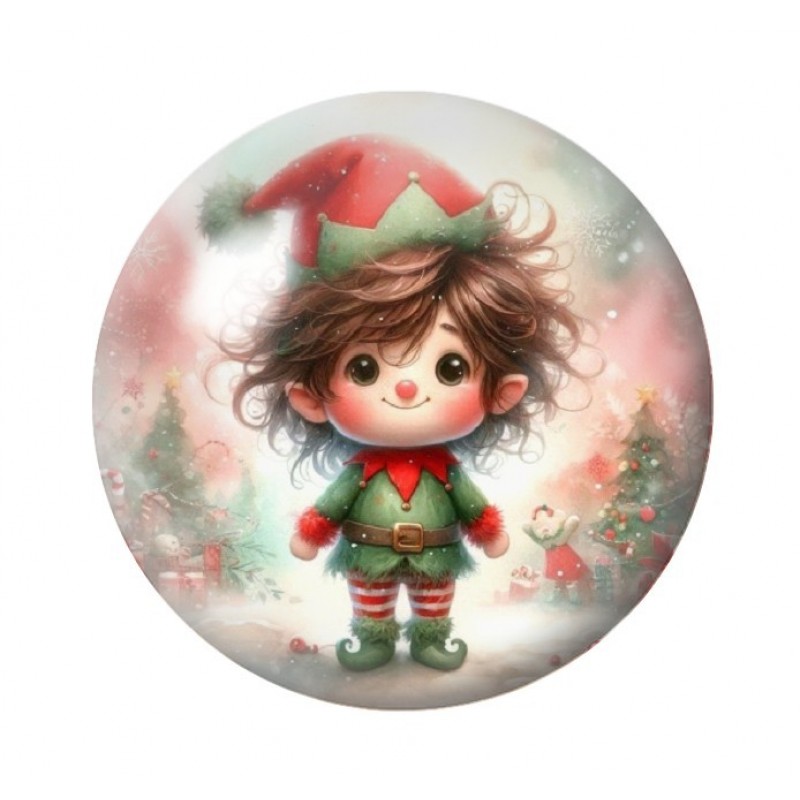 Cabochon en Verre Illustré Noël 12 à 25mm