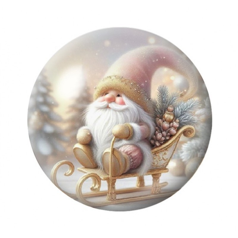 Cabochon en Verre Illustré Noël 12 à 25mm
