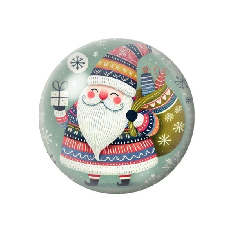 Cabochon en Verre Illustré Noël 12 à 25mm