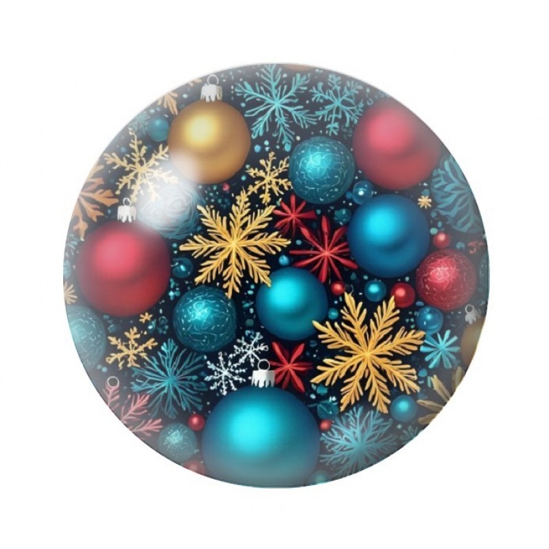 Cabochon en Verre Illustré Noël 12 à 25mm