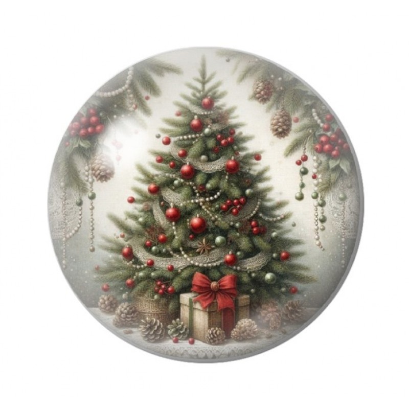Cabochon en Verre Illustré Noël 12 à 25mm