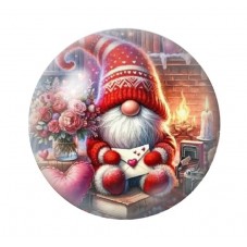 Cabochon en Verre Illustré Noël 12 à 25mm pour la création de bijoux fantaisie - DIY