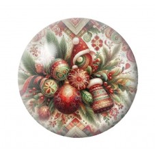 Cabochon en Verre Illustré Noël 12 à 25mm pour la création de bijoux fantaisie - DIY