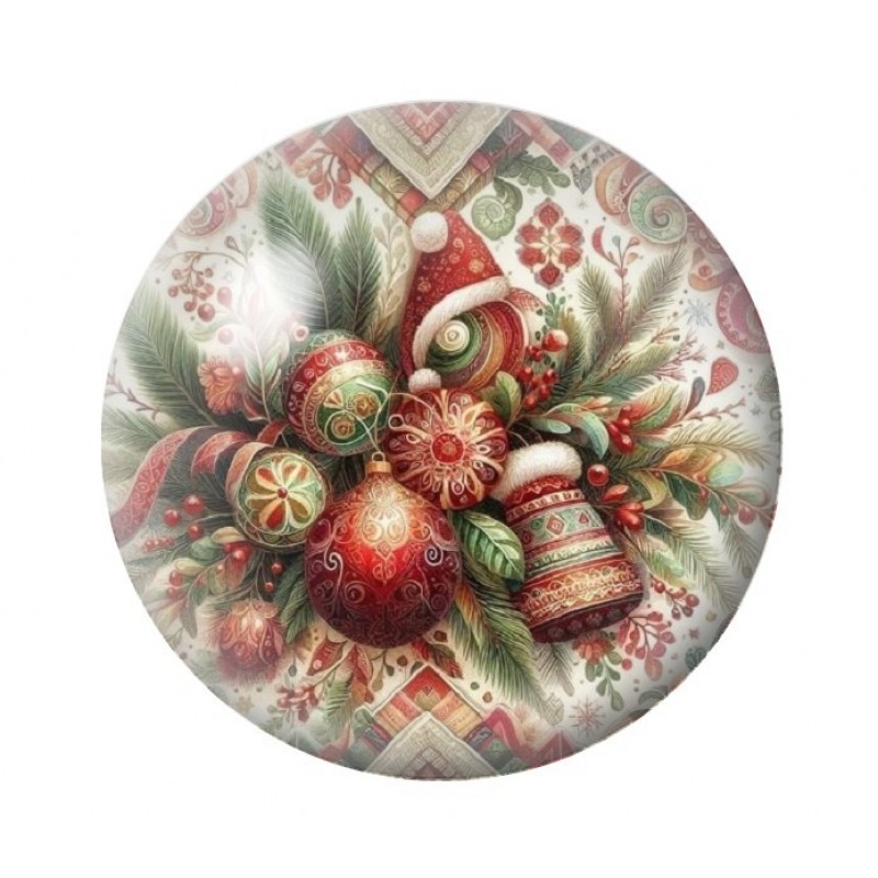 Cabochon en Verre Illustré Noël 12 à 25mm