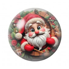 Cabochon en Verre Illustré Noël 12 à 25mm pour la création de bijoux fantaisie - DIY
