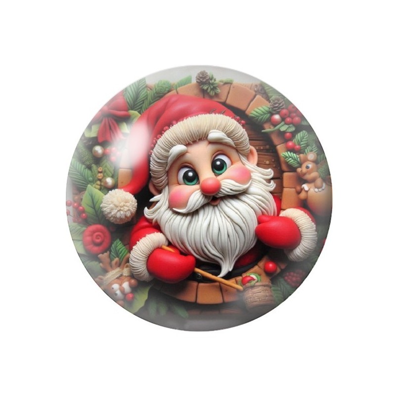Cabochon en Verre Illustré Noël 12 à 25mm