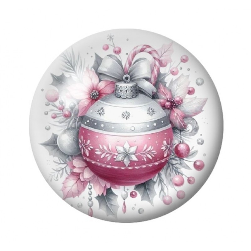 Cabochon en Verre Illustré Noël 12 à 25mm