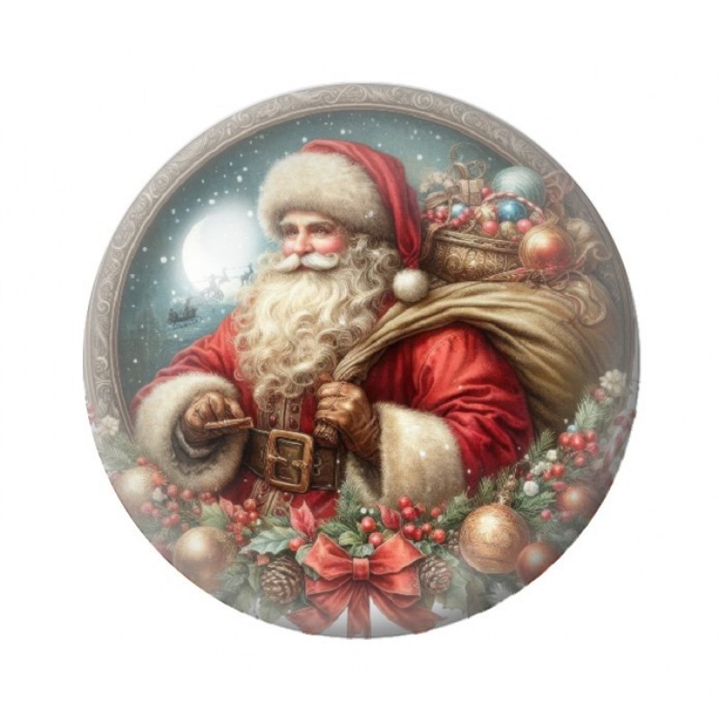 Cabochon en Verre Illustré Noël 12 à 25mm