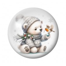 Cabochon en Verre Illustré Noël 12 à 25mm pour la création de bijoux fantaisie - DIY