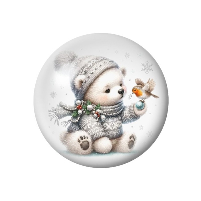 Cabochon en Verre Illustré Noël 12 à 25mm