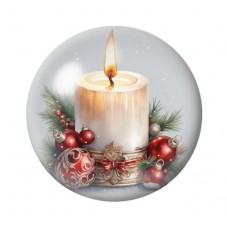 Cabochon en Verre Illustré Noël 12 à 25mm pour la création de bijoux fantaisie - DIY