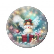 Cabochon en Verre Illustré Noël 12 à 25mm pour la création de bijoux fantaisie - DIY