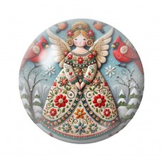 Cabochon en Verre Illustré Noël 12 à 25mm pour la création de bijoux fantaisie - DIY