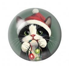 Cabochon en Verre Illustré Noël 12 à 25mm pour la création de bijoux fantaisie - DIY