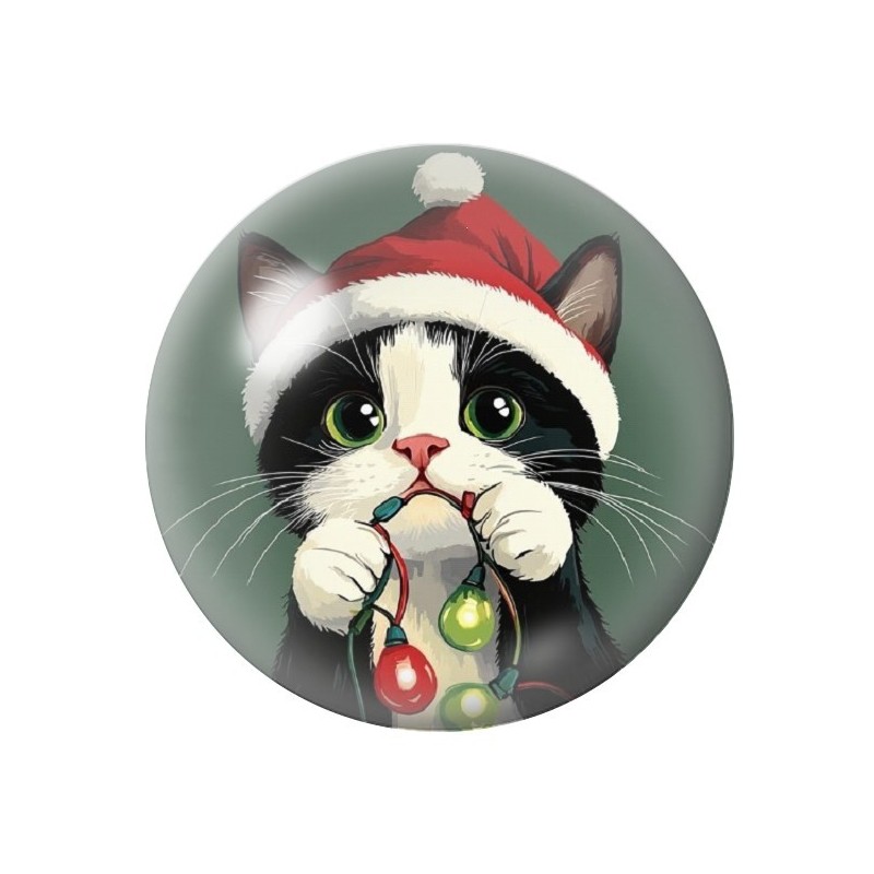 Cabochon en Verre Illustré Noël 12 à 25mm