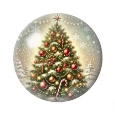 Cabochon en Verre Illustré Noël 12 à 25mm pour la création de bijoux fantaisie - DIY