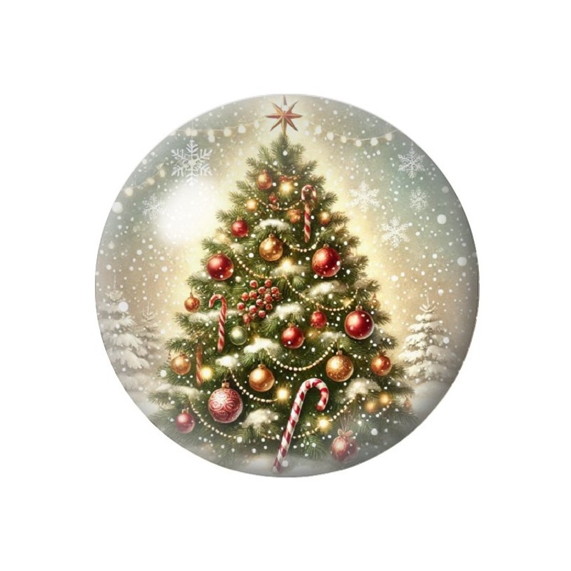 Cabochon en Verre Illustré Noël 12 à 25mm