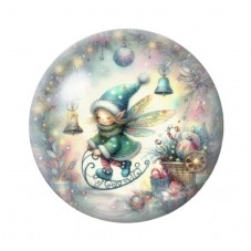 Cabochon en Verre Illustré Noël 12 à 25mm pour la création de bijoux fantaisie - DIY