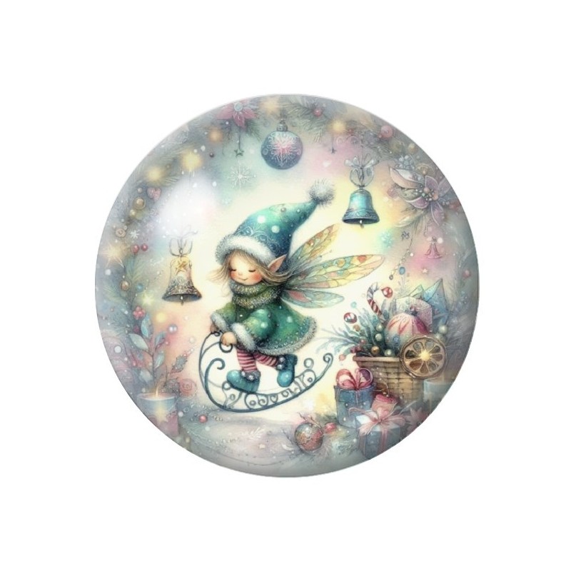 Cabochon en Verre Illustré Noël 12 à 25mm