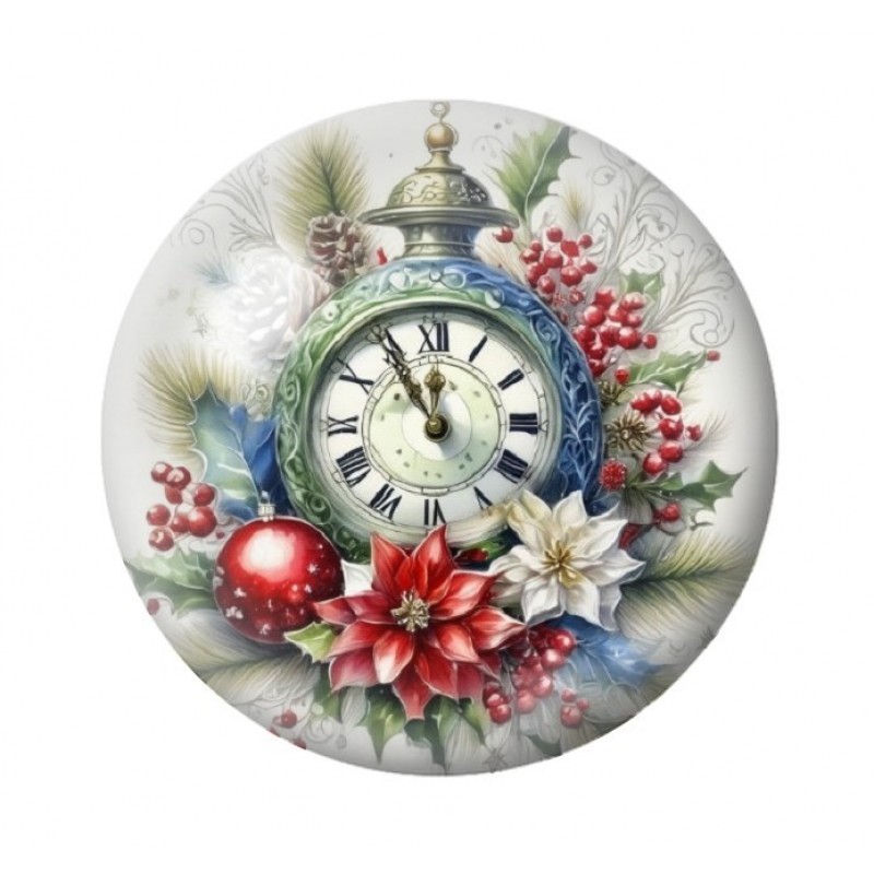 Cabochon en Verre Illustré Noël 12 à 25mm