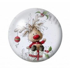 Cabochon en Verre Illustré Noël 12 à 25mm pour la création de bijoux fantaisie - DIY