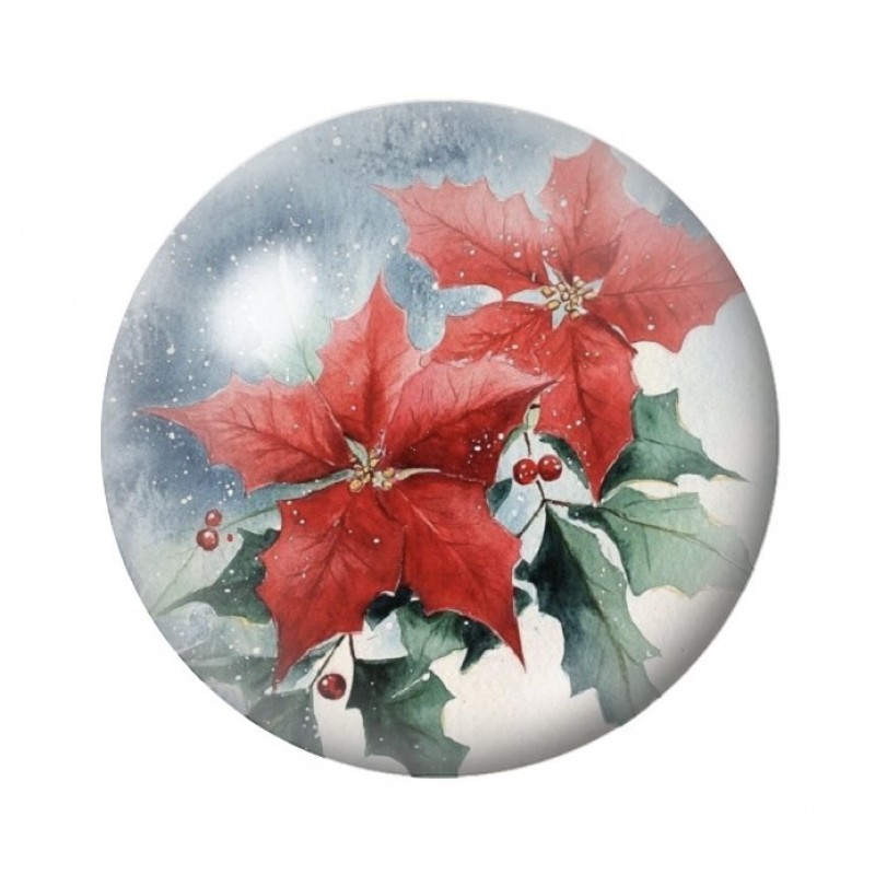 Cabochon en Verre Illustré Noël 12 à 25mm