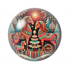 Cabochon en Verre Illustré Noël 12 à 25mm pour la création de bijoux fantaisie - DIY