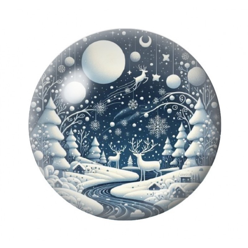 Cabochon en Verre Illustré Noël 12 à 25mm