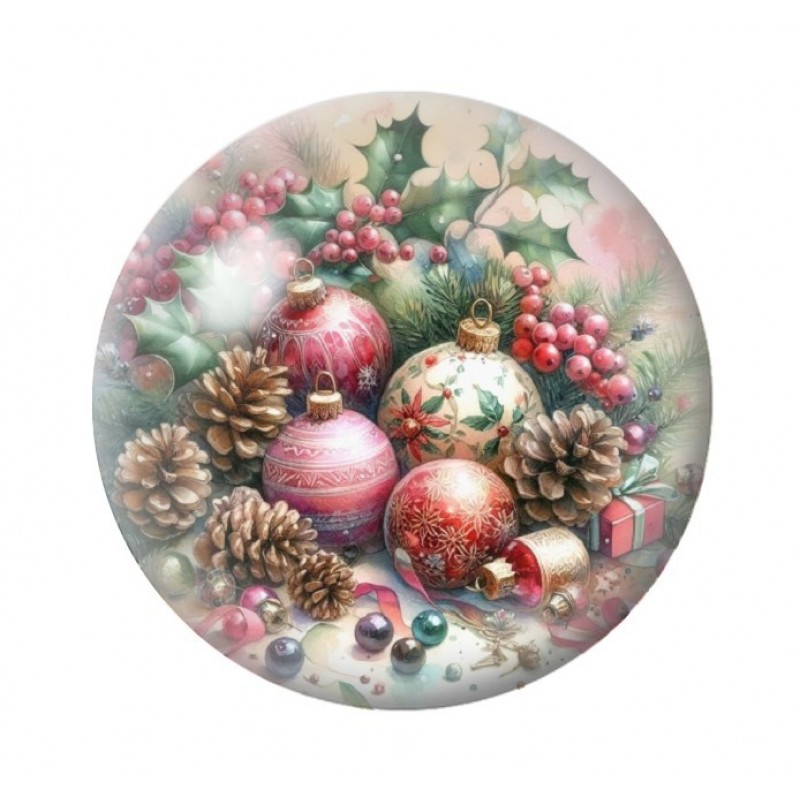 Cabochon en Verre Illustré Noël 12 à 25mm