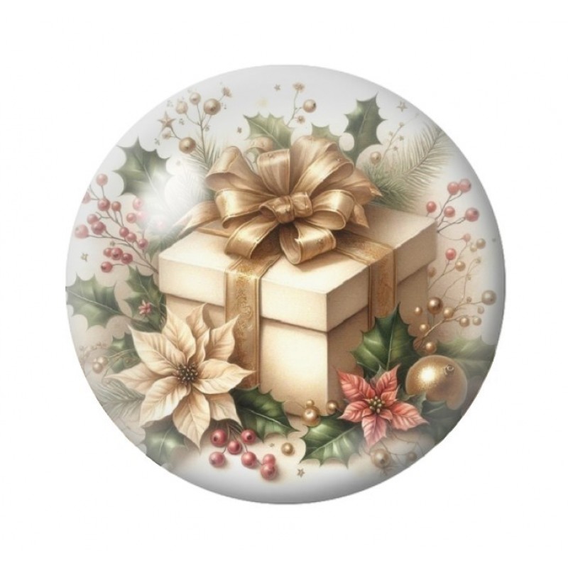 Cabochon en Verre Illustré Noël 12 à 25mm