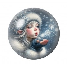 Cabochon en Verre Illustré Noël 12 à 25mm pour la création de bijoux fantaisie - DIY