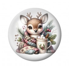 Cabochon en Verre Illustré Noël 12 à 25mm pour la création de bijoux fantaisie - DIY