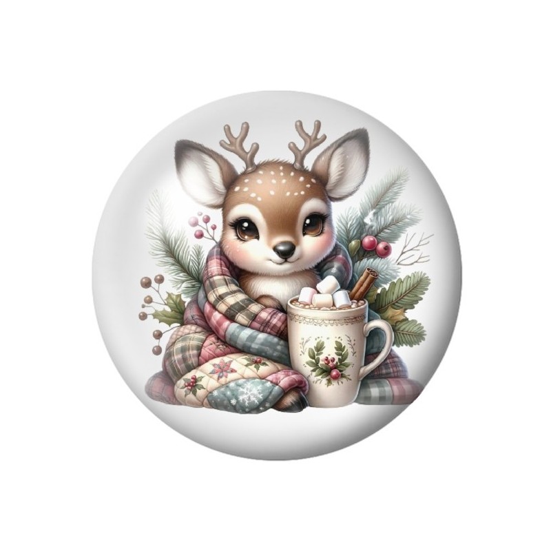 Cabochon en Verre Illustré Noël 12 à 25mm