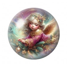 Cabochon en Verre Illustré Noël 12 à 25mm pour la création de bijoux fantaisie - DIY