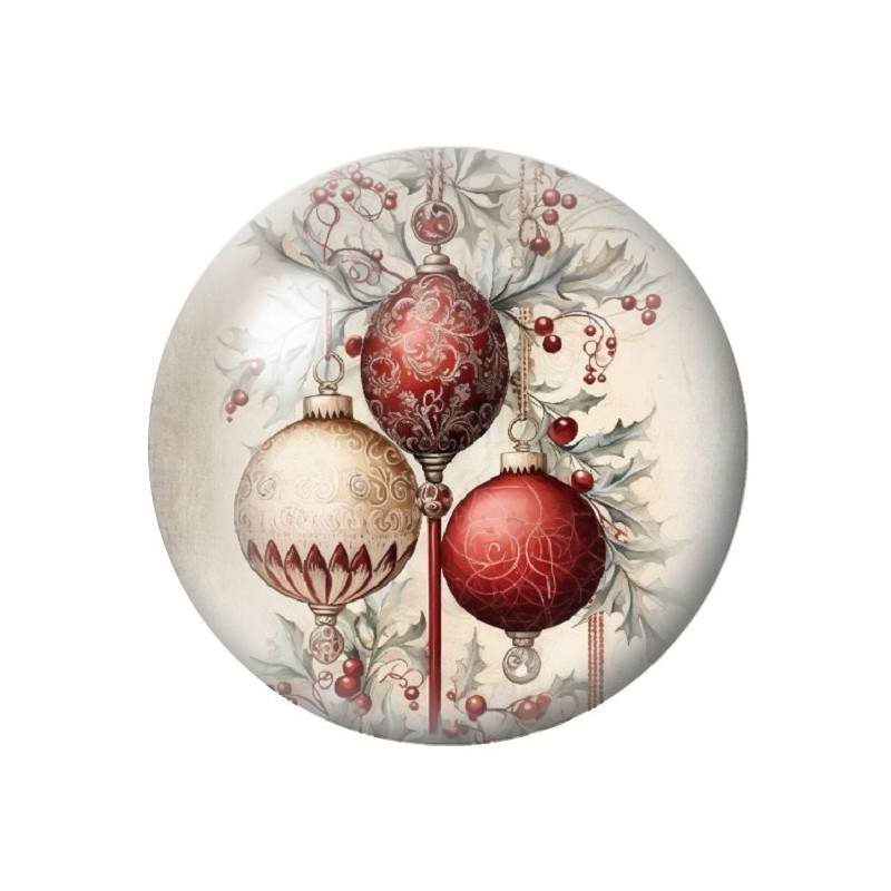 Cabochon en Verre Illustré Noël 12 à 25mm