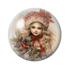 Cabochon en Verre Illustré Noël 12 à 25mm pour la création de bijoux fantaisie - DIY