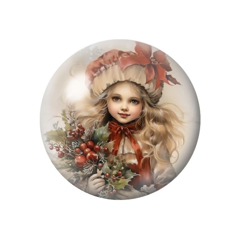 Cabochon en Verre Illustré Noël 12 à 25mm
