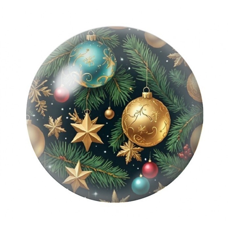 Cabochon en Verre Illustré Noël 12 à 25mm