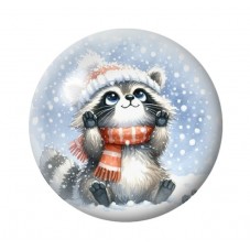 Cabochon en Verre Illustré Noël 12 à 25mm pour la création de bijoux fantaisie - DIY