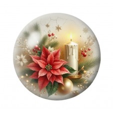 Cabochon en Verre Illustré Noël 12 à 25mm pour la création de bijoux fantaisie - DIY