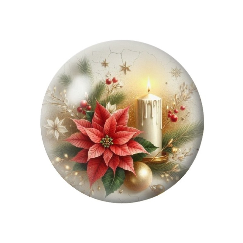 Cabochon en Verre Illustré Noël 12 à 25mm