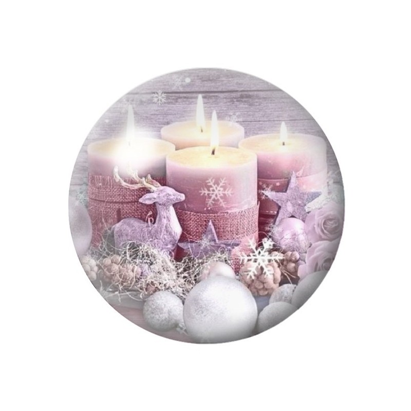 Cabochon en Verre Illustré Noël 12 à 25mm