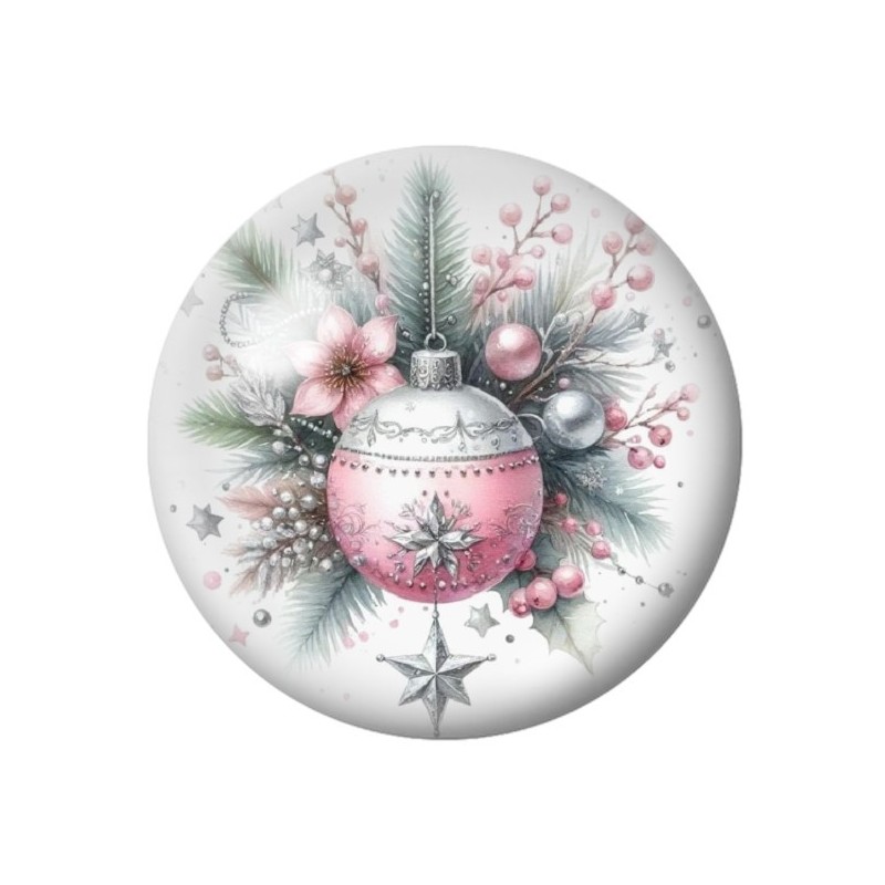 Cabochon en Verre Illustré Noël 12 à 25mm