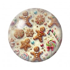 Cabochon en Verre Illustré Noël 12 à 25mm pour la création de bijoux fantaisie - DIY