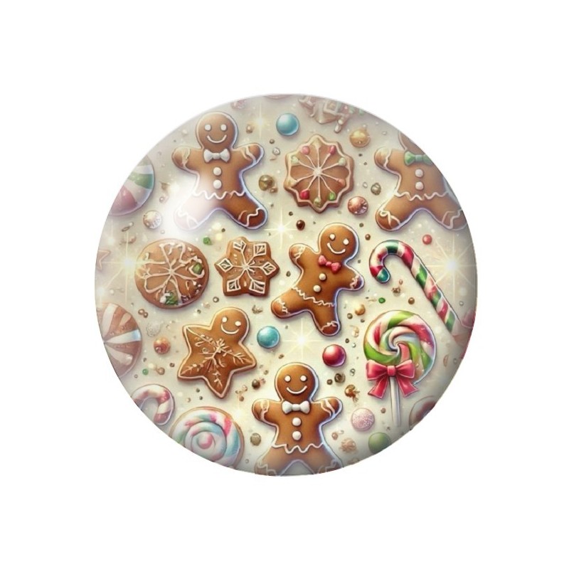Cabochon en Verre Illustré Noël 12 à 25mm