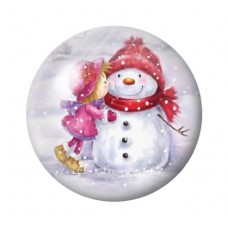 Cabochon en Verre Illustré Noël 12 à 25mm pour la création de bijoux fantaisie - DIY