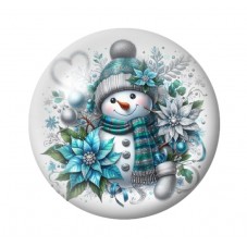 Cabochon en Verre Illustré Noël 12 à 25mm pour la création de bijoux fantaisie - DIY